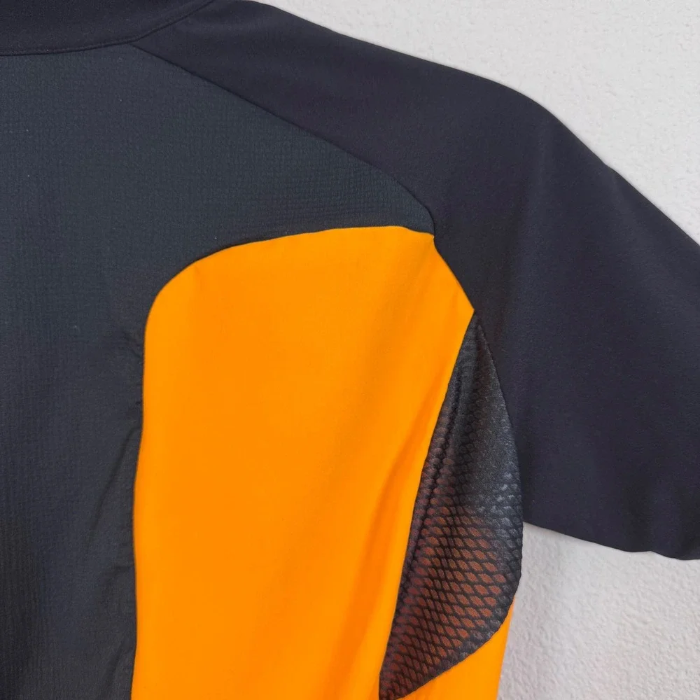 Giordana Women's L Made in Italy Cycling Jersey Orange Black Full Zip Club Bike